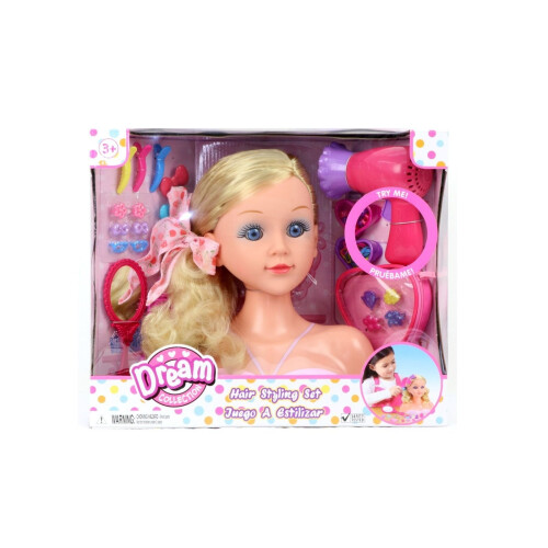 Ensemble de jeu de t   tes     coiffer Gigo Gi-Go rose