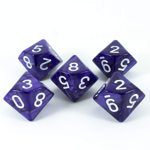 Lila D10 Dice - Pearl Effect 1