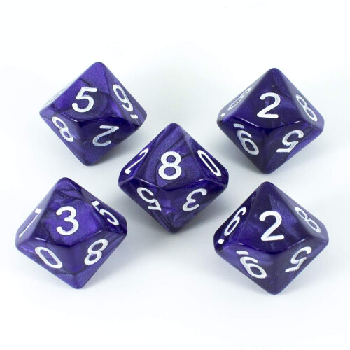 Lila D10 Dice - Pearl Effect