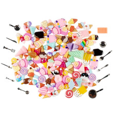 NWFashion 112PCS Miniatur Deko Dessert Spielzeug Lebensmittel Torten Topper Charms (Eiscreme)
