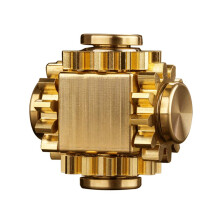 PAPUKA Pure Brass Cube Gears Linkage Anti-Anxiety Fidget Spinner Toy M