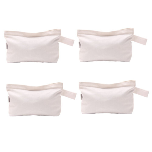 Augbunny Multi-Purpose Cotton Canvas Zipper Makeup Bag Pouch 4-Pack