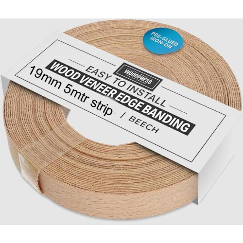 Pre-Glued Beech iron on edging strip for Melamine