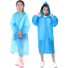 Kids Rain Poncho, Waterproof Raincoat for Kids, EVA Children Rainwear With Hood and Button, Reusable Toddler Rain Jacket Cape for Boys Girls