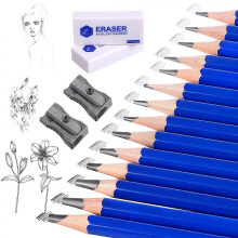(As show, One size) 1 Set Drawing Sketch Pencils Graphite Pencils with Erasers Pencil Sharpeners for Kids Adults Artists Student Beginners