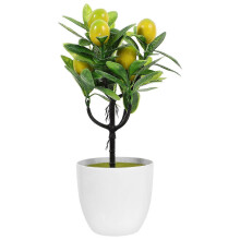(As show, One size) 2Pcs Artificial Plants Faux Fruit Lemon Ornaments Creative Plants Bonsai Decorations