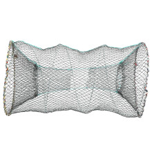 (As show, One size) Foldable Bait Cast Mesh Trap Net Portable Fishing Landing Net Shrimp Cage for Fish Lobster Prawn Minnow Crayfish Crab with Hand Rope Floating Circle