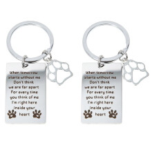 (As show, One size) 2pcs Pet Memorial Key Ring Dog Remembrance Key Pendant Pet Sympathy Gifts