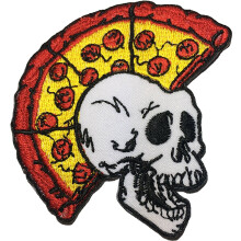 HHO Pizza Craniu (punk) Patch brodate Diy Patchuri dragu?e Aplica?i Custa fier pe copii Patch pentru copii pentru saci Jachete Blugi haine