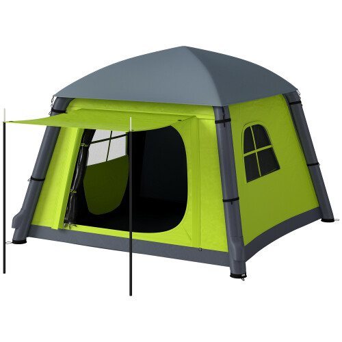 Outsunny (Green) Outsunny Inflatable Camping Tent, Easy Setup 2 Man Tent 1