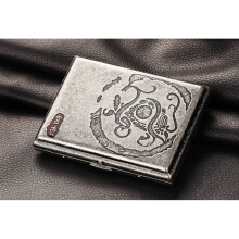 Suncha Cigarette Box 16 Pcs Brass Four Sacred Beasts Metal Retro Ultra-thin High-end Portable Cigarette Box Male Cigarette Holder
