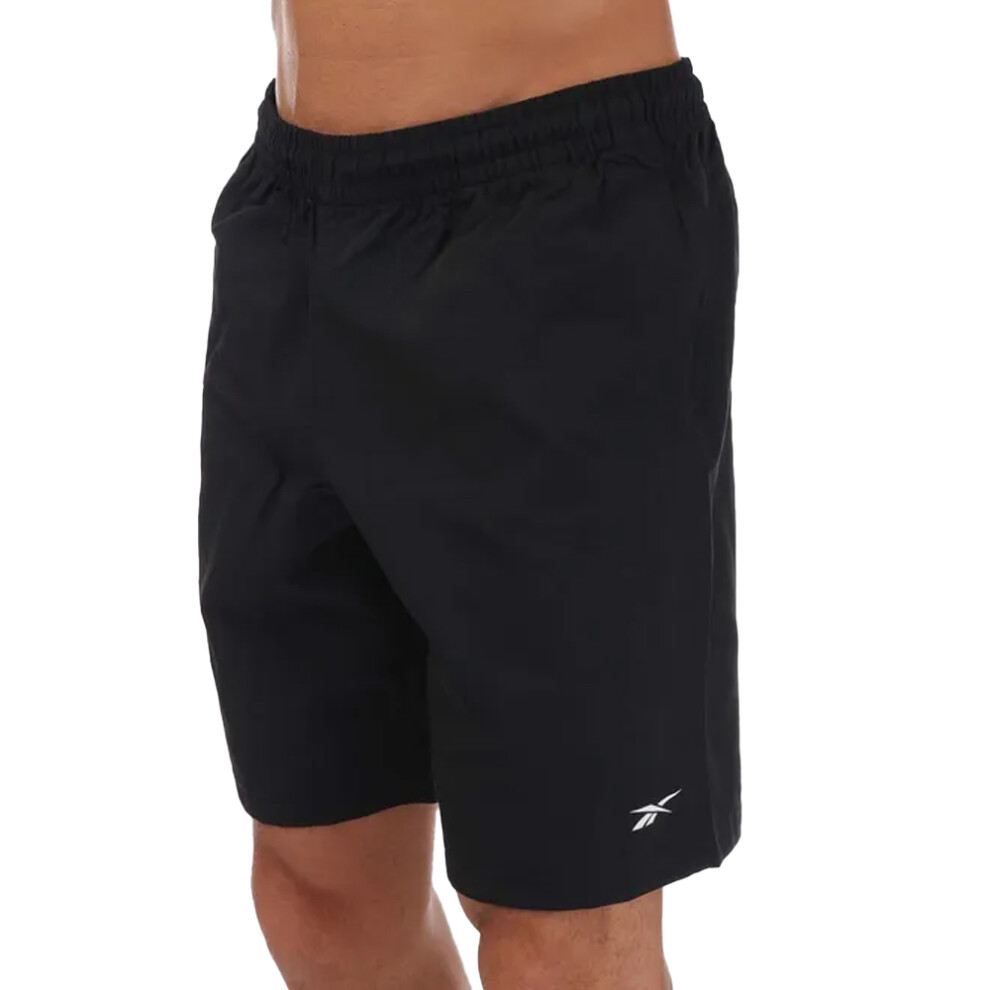 (M, Black) Reebok Mens Training Essentials Utility Shorts