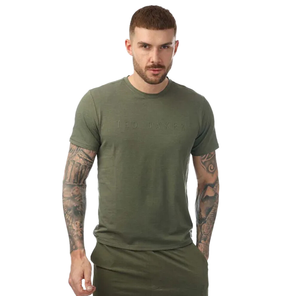 (S, Khaki Green) Ted Baker Mens Crew Neck T-Shirt