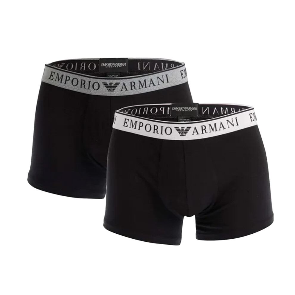 (S, Black) Emporio Armani Mens Boxer Shorts (Pack of 2)