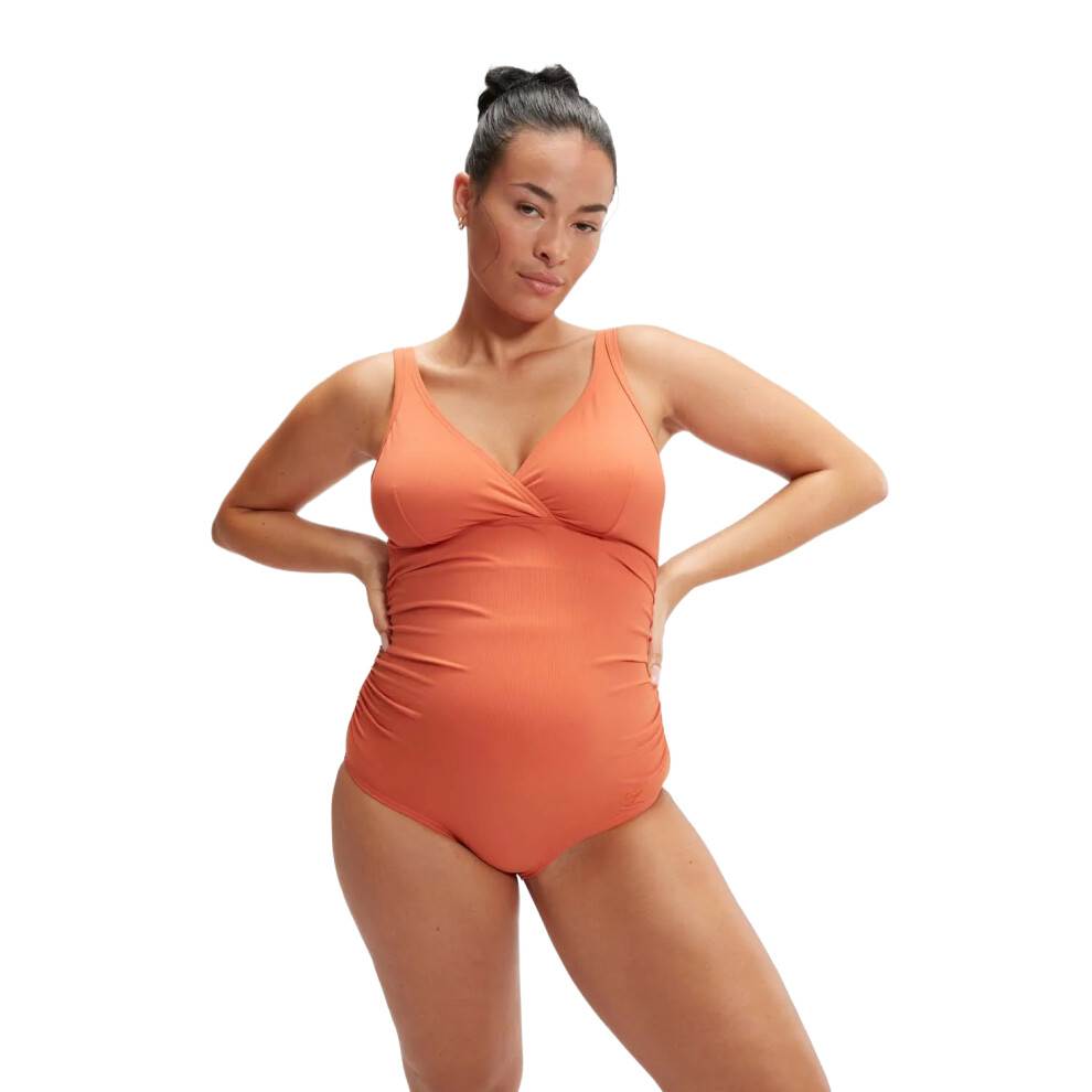 (8 UK, Orange) Speedo Womens/Ladies V Neck Maternity One Piece Swimsuit