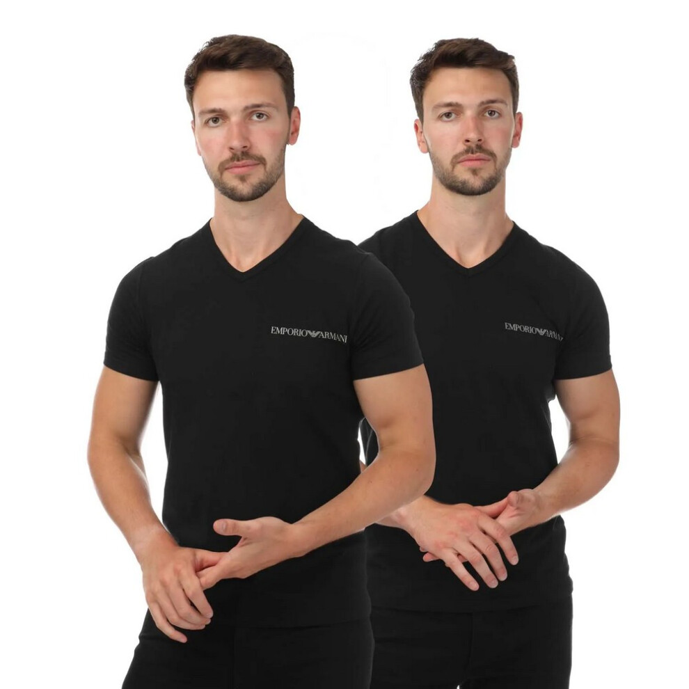 (M, Black) Emporio Armani Mens T-Shirt (Pack of 2)