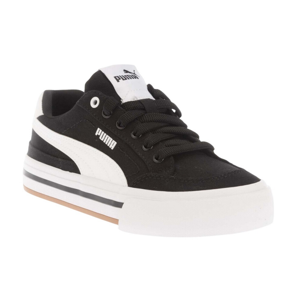 (3 UK, Black/White) Puma Childrens/Kids Classic Vulc Court Trainers