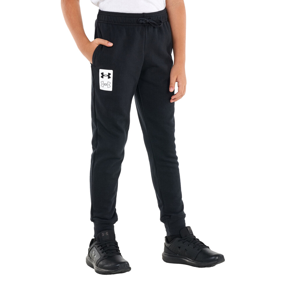 (9-10 Years, Black) Under Armour Boys Rival French Terry Jogging Bottoms