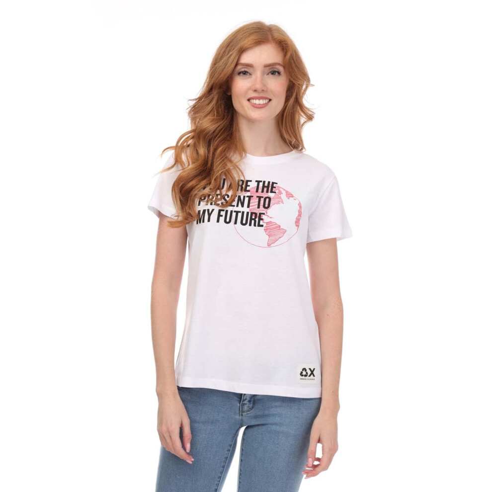 (10 UK, White) Armani Womens/Ladies Regular T-Shirt