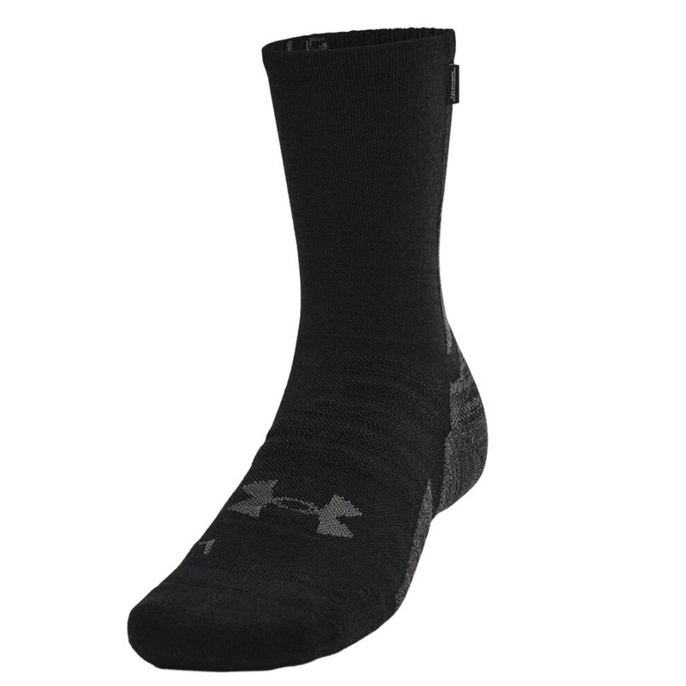 (M, Black) Under Armour Unisex Adult Armourdry High Rise Running Socks