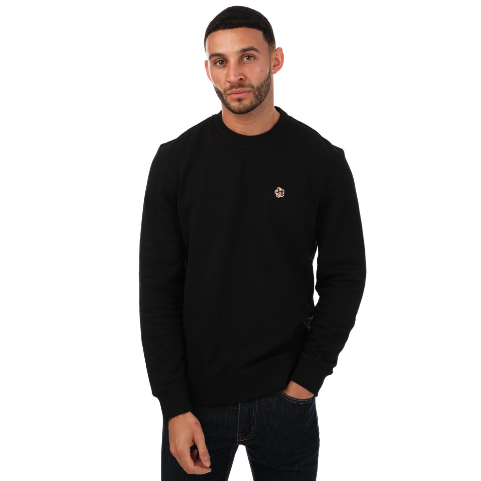 (S, Black) Ted Baker Mens Hatton Crew Neck Sweatshirt