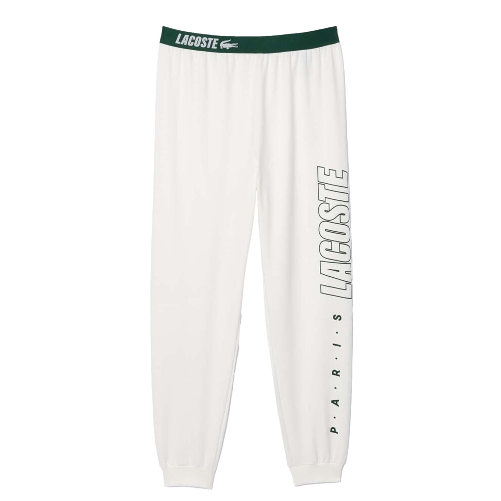 (XS, Cream) Lacoste Mens Fleece Logo Lounge Pants