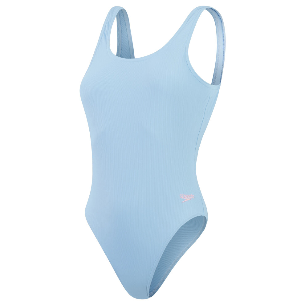 (16 UK, Blue) Speedo Womens/Ladies Textured U-Back One Piece Swimsuit