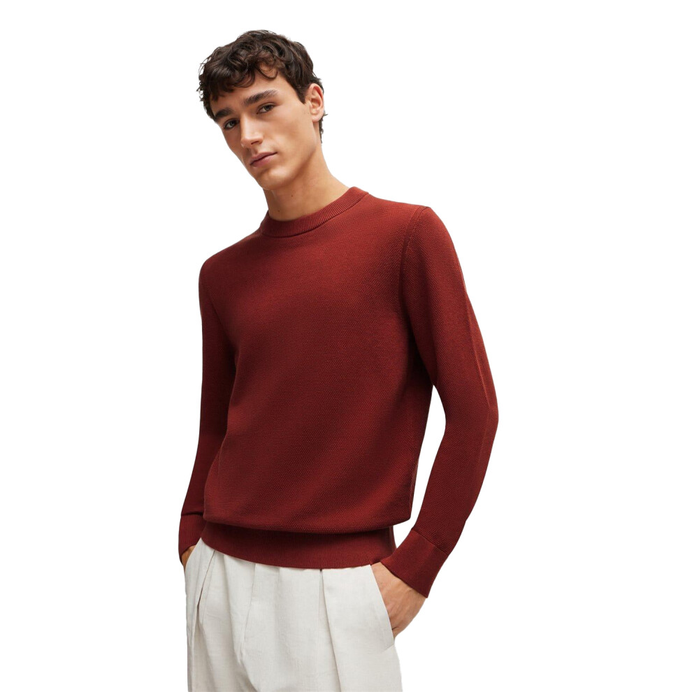 (M, Brown) Boss Mens Ecaio-P Crew Neck Sweatshirt
