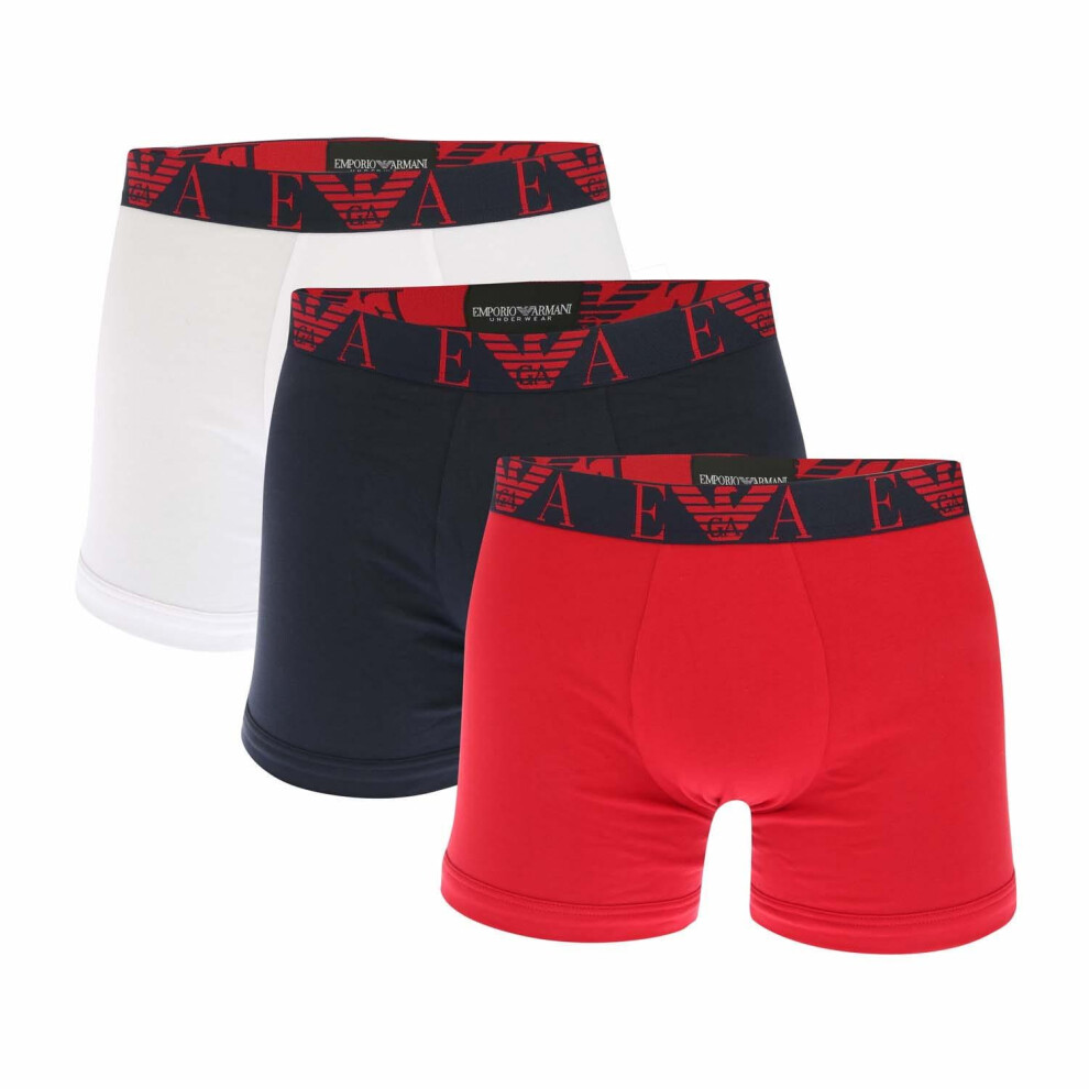 (S, Multicoloured) Emporio Armani Mens Boxer Shorts (Pack of 3)