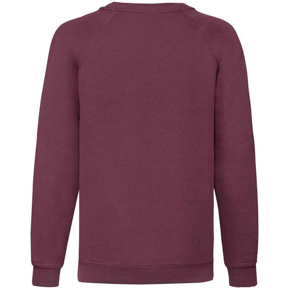 (12-13 Years, Burgundy) Fruit Of The Loom Childrens/Kids Classic Raglan Sweatshirt