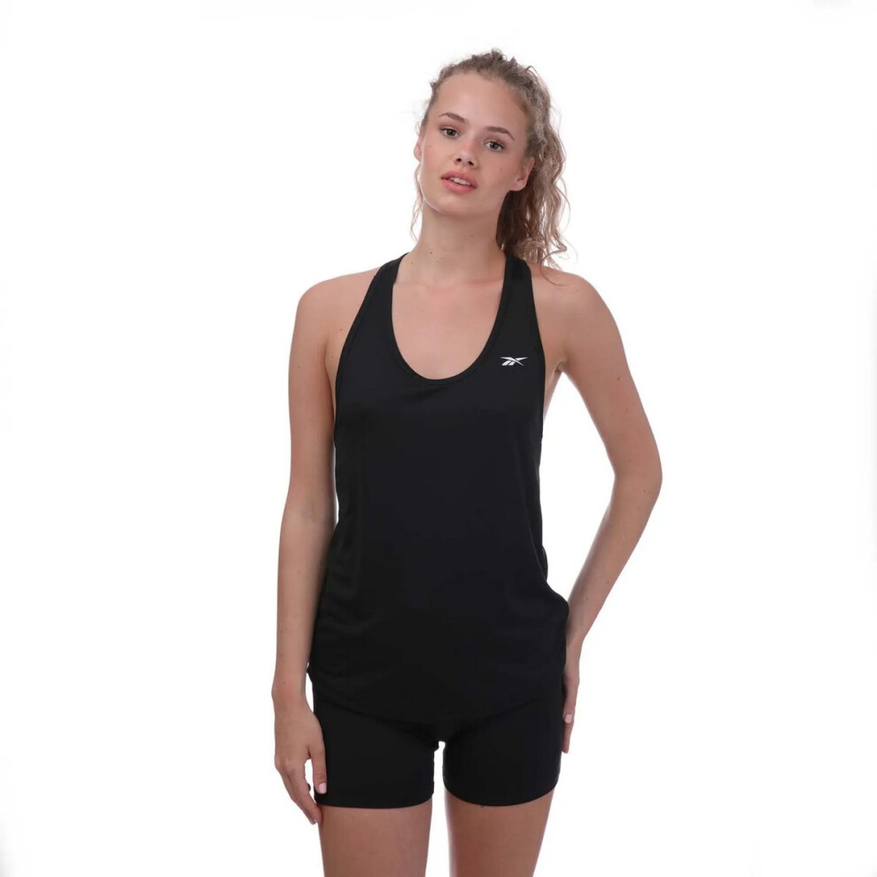 (8 UK - 10 UK, Black) Reebok Womens/Ladies Mesh Back Workout Tank Top
