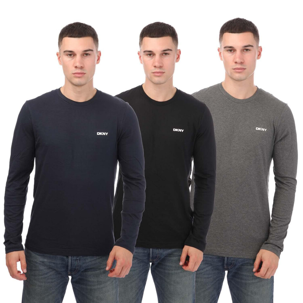 DKNY Mens Warrior Long-Sleeved T-Shirt (Pack of 3)