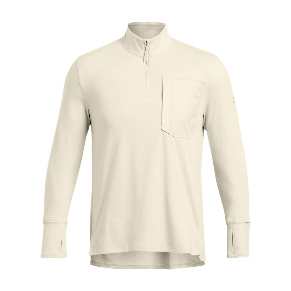 (S, Brown) Under Armour Mens Trail Run Quarter Zip Top
