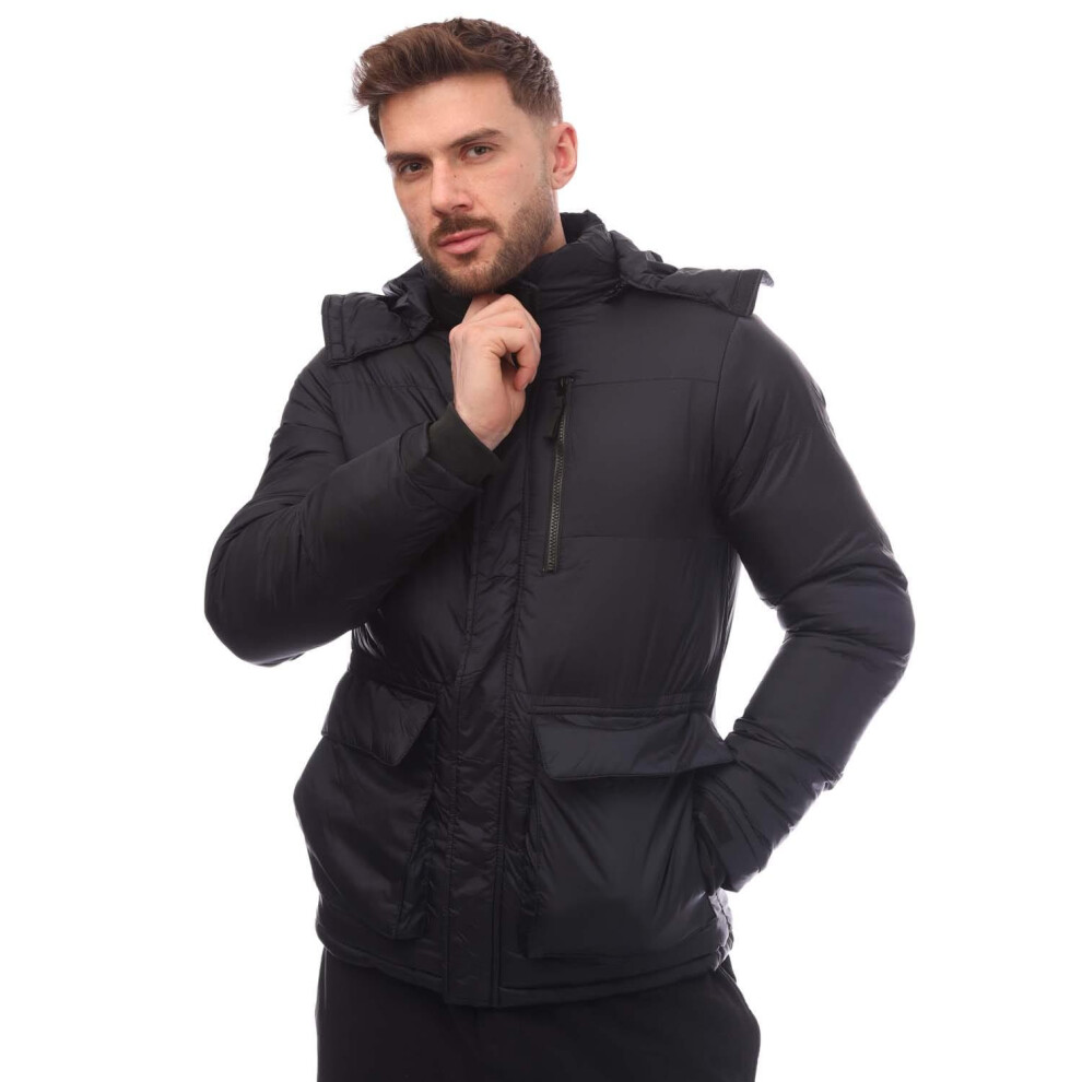 (L, Navy) Loyalty & Faith Mens Padded Puffer Jacket-image-OPC-PGPMCZP-NEW