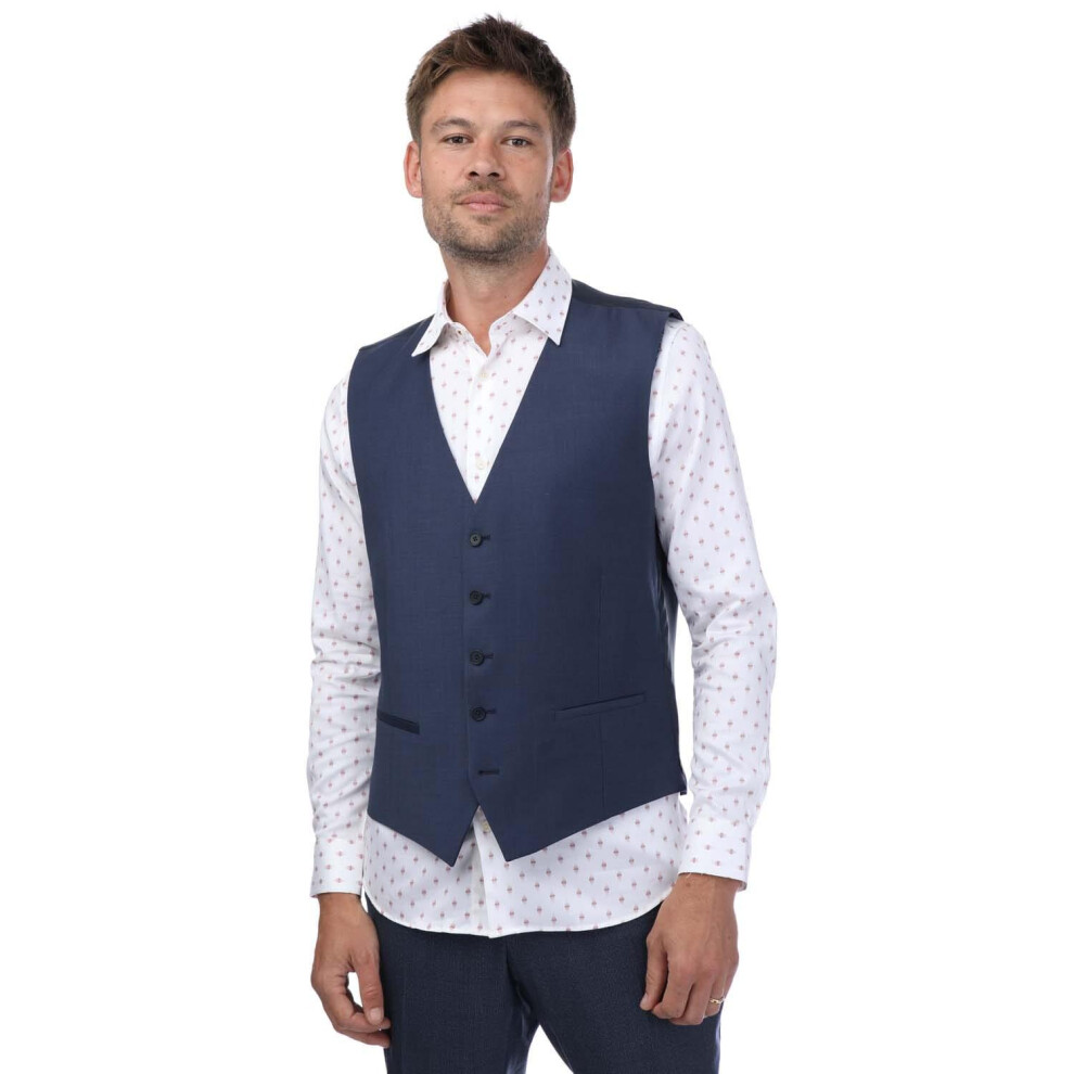 (40 in, Blue) Ted Baker Mens Formal Waistcoat
