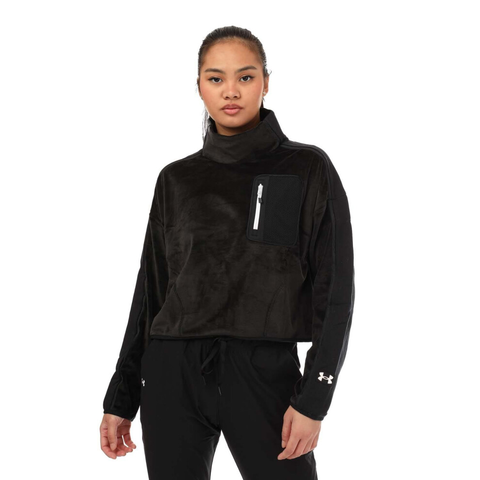 (12 UK - 14 UK, Black) Under Armour Womens/Ladies Journey Mock Neck Fleece Top