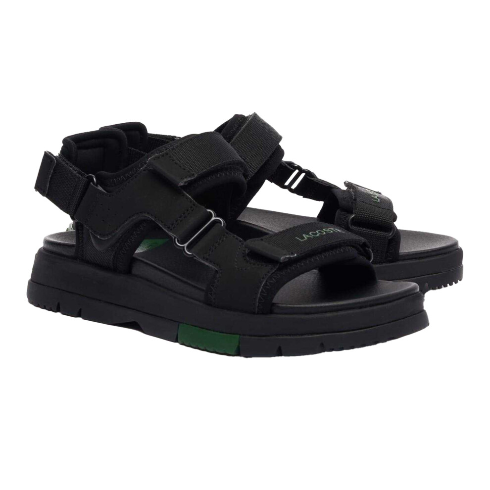 (3 UK, Black/Green) Lacoste Womens/Ladies Suruga Premium Sandals