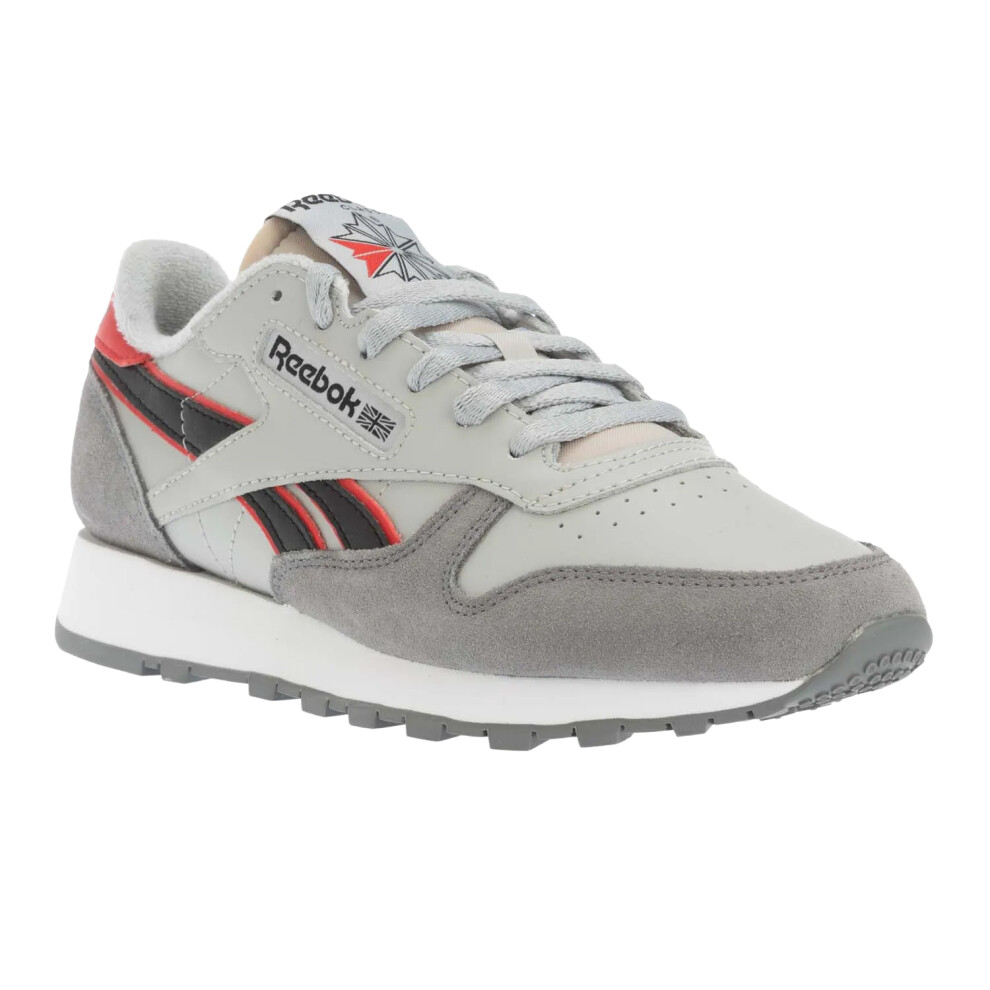 (5.5 UK, Pure Grey/Vector Red) Reebok Mens Classic Leather Trainers