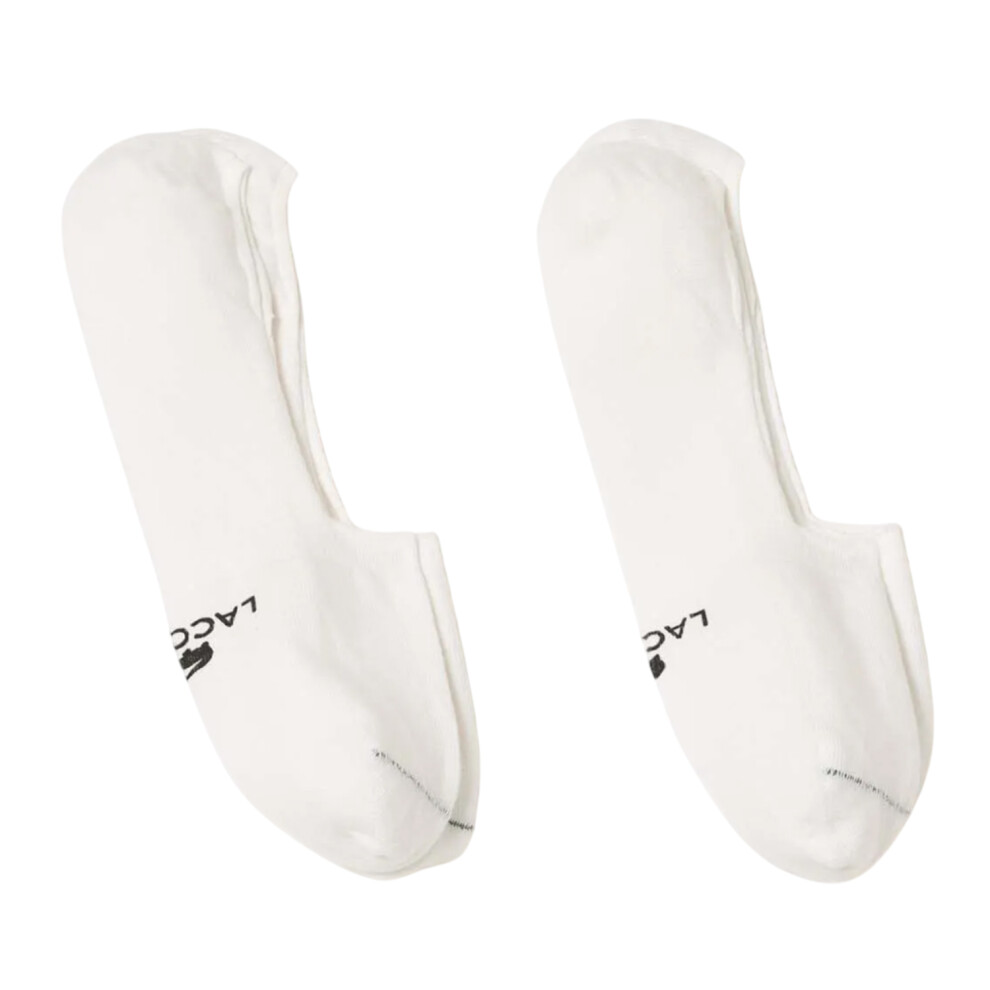 (5.5 UK-8 UK, White) Lacoste Unisex Adult Logo Organic Cotton Jersey No-Show Socks