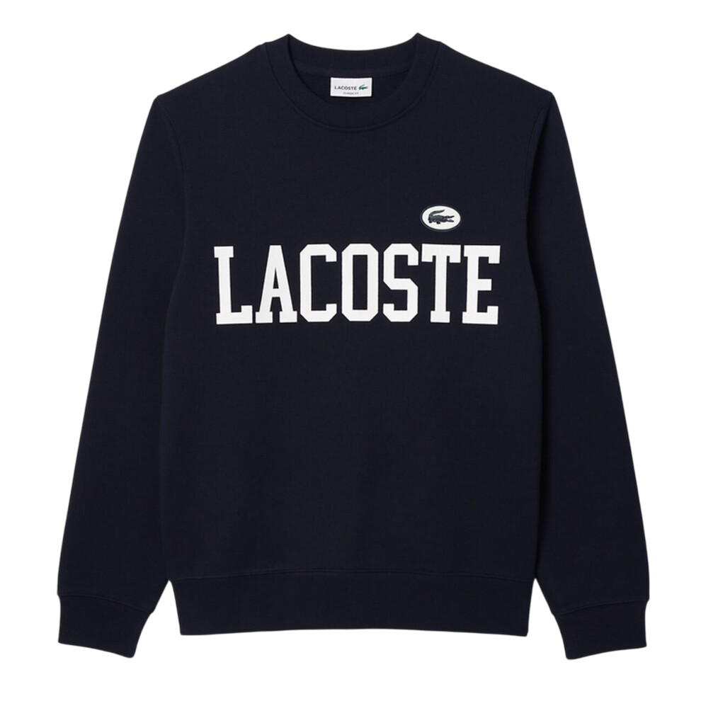 (XS, Blue) Lacoste Mens Flocked Fleece Sweatshirt