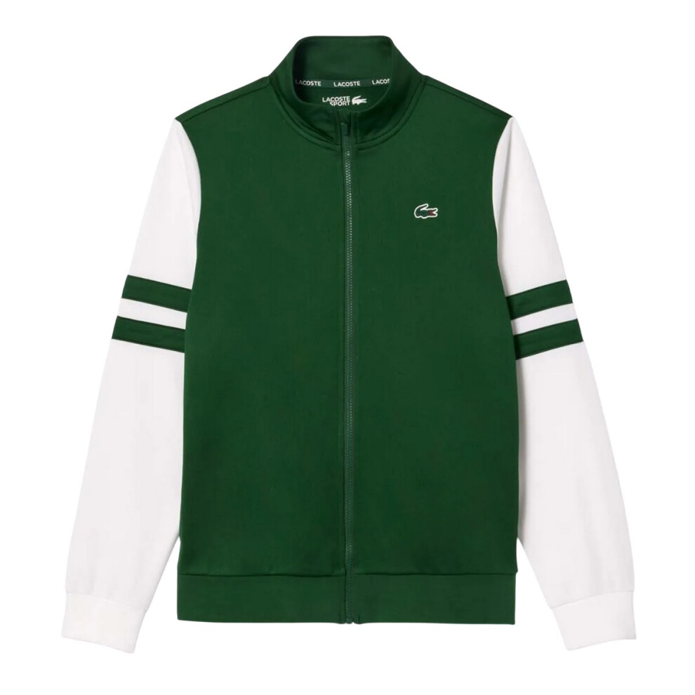 (XS, Green/White) Lacoste Unisex Adult Sportsuit Striped Tennis Jacket