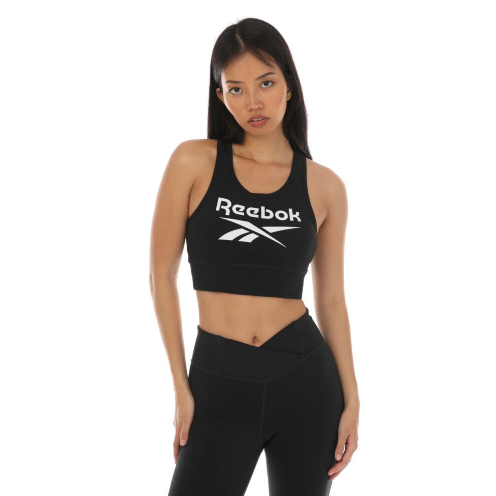 (8 UK - 10 UK, Black) Reebok Womens/Ladies Identity Sports Bra
