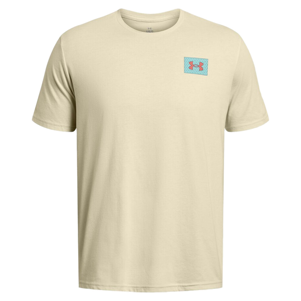 (XS, Brown) Under Armour Mens Block Logo T-Shirt