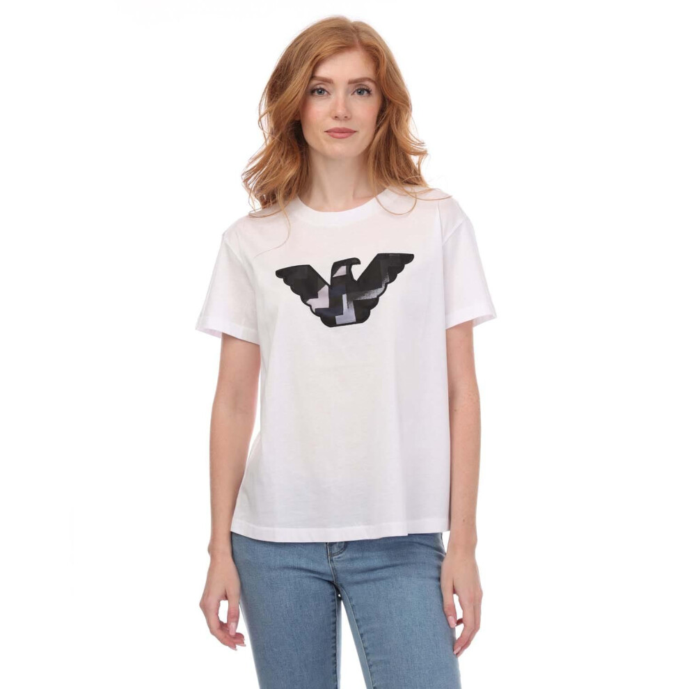 (10 UK, White) Armani Womens/Ladies Regular T-Shirt