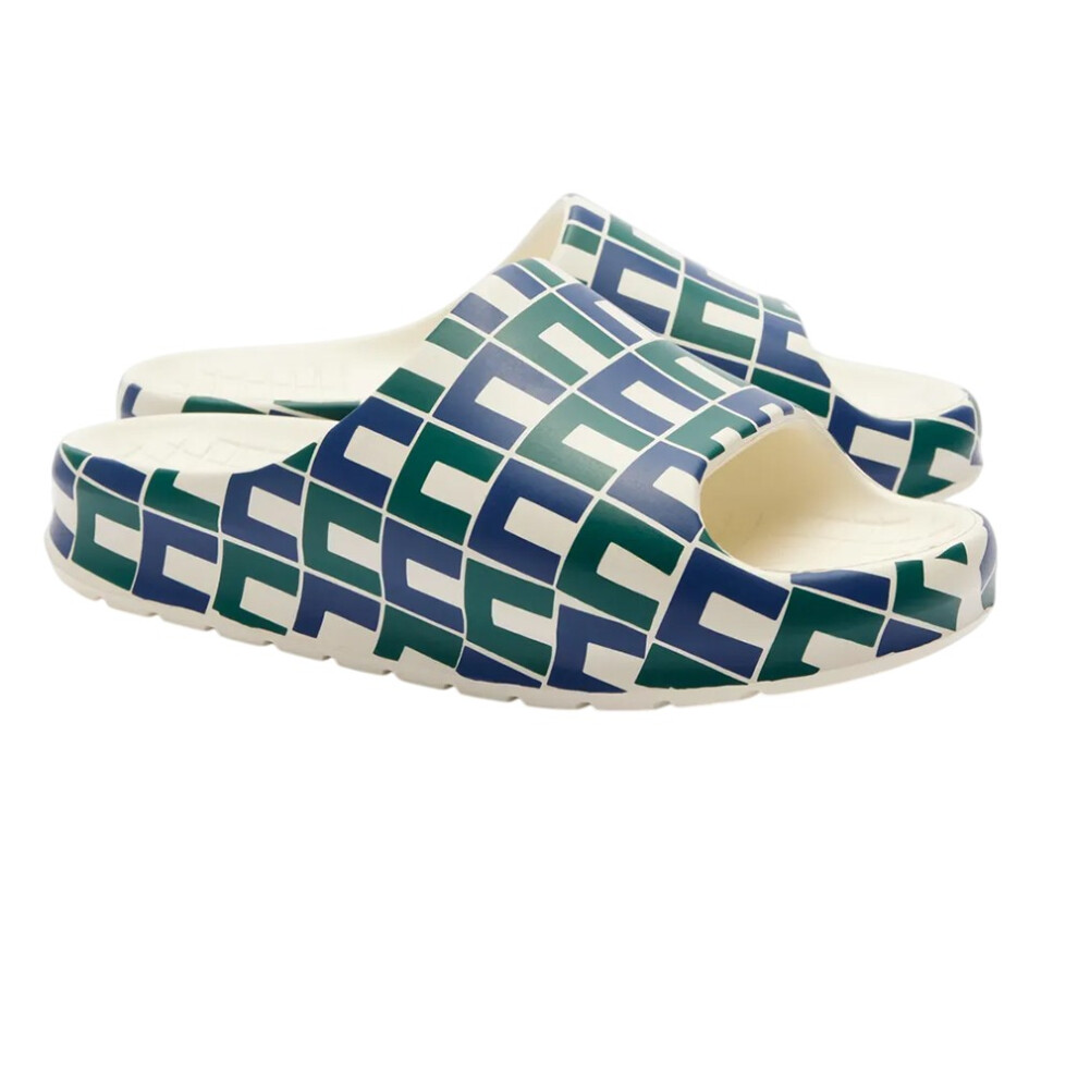(3 UK, Navy/White/Green) Lacoste Womens/Ladies Serve 2.0 Sliders