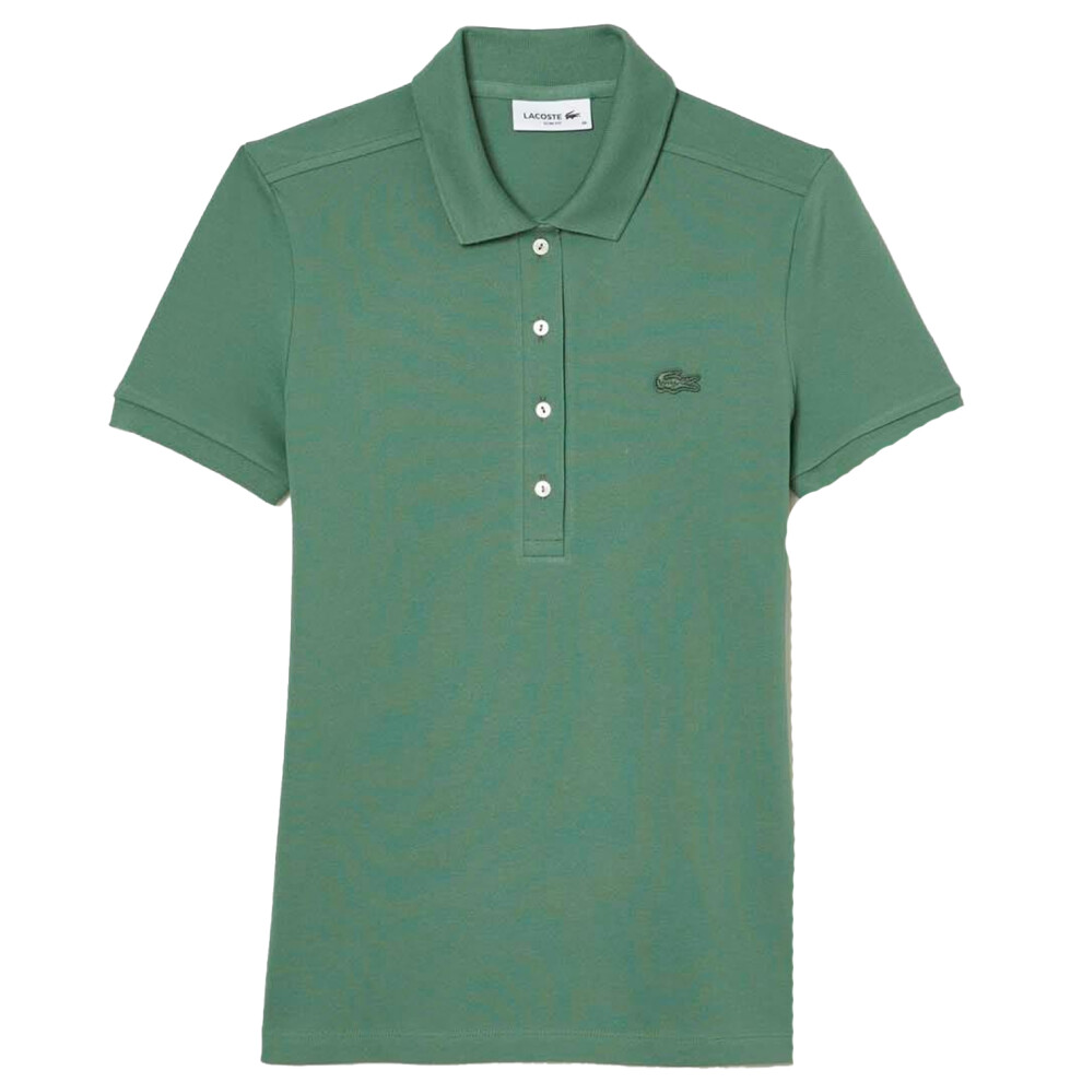 (8 UK, Green) Lacoste Womens/Ladies L.12.D Mini Pique Slim Polo Shirt