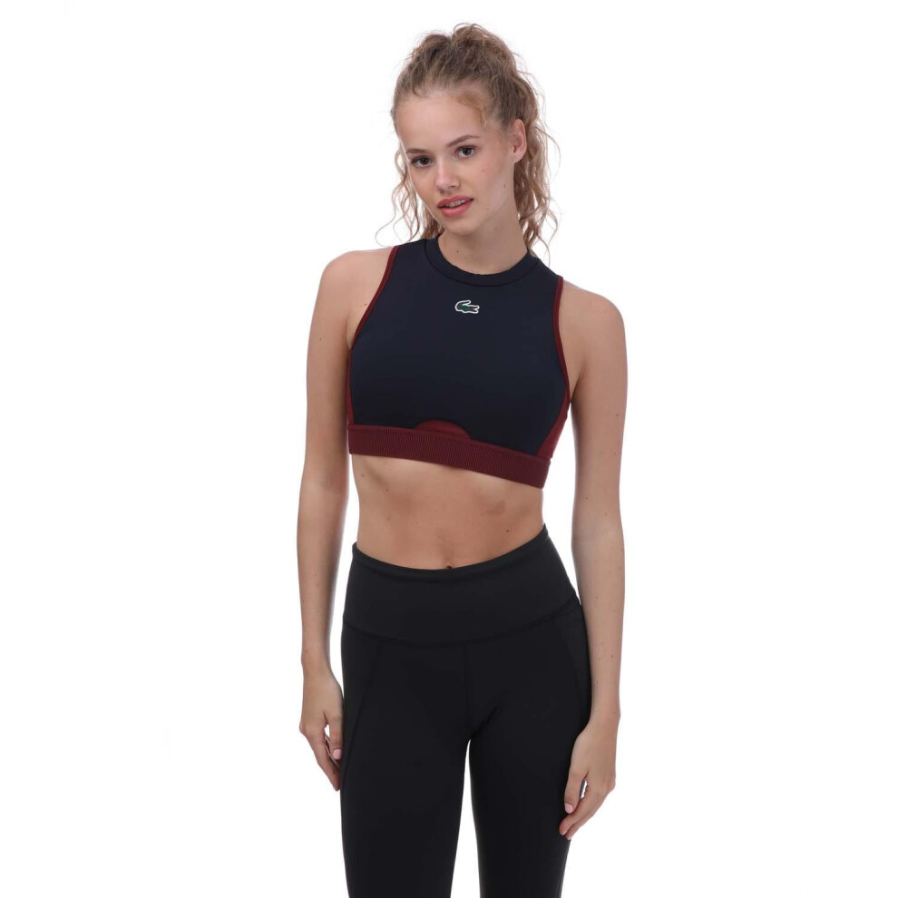 (XS, Navy) Lacoste Womens/Ladies Sport Stretch Sports Bra