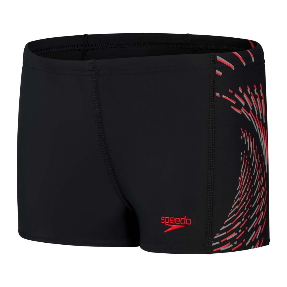 (5-6 Years, Navy/Red) Speedo Boys Plastisol Swim Shorts
