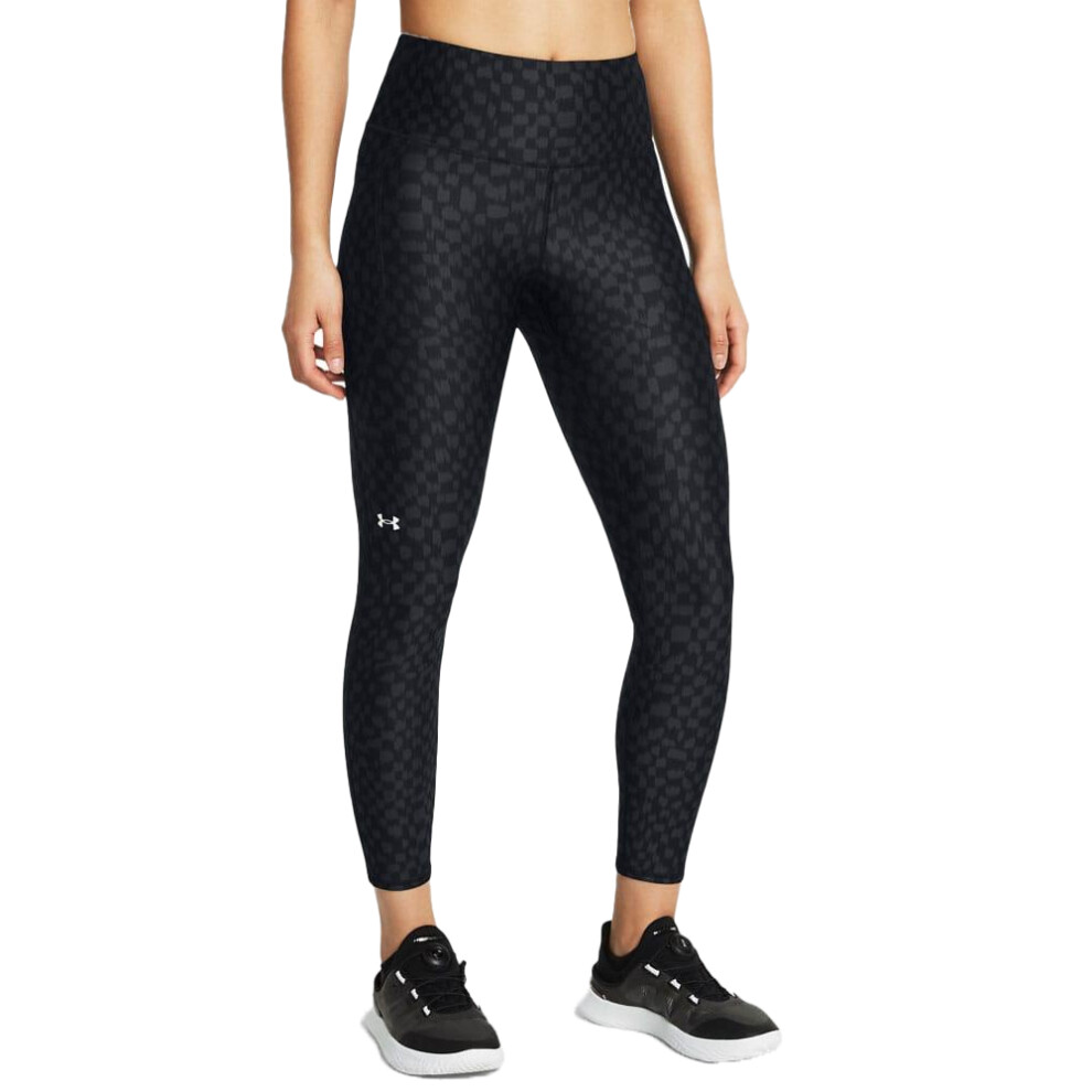 (8 UK, Black) Under Armour Womens/Ladies HeatGear Printed Ankle Length Leggings