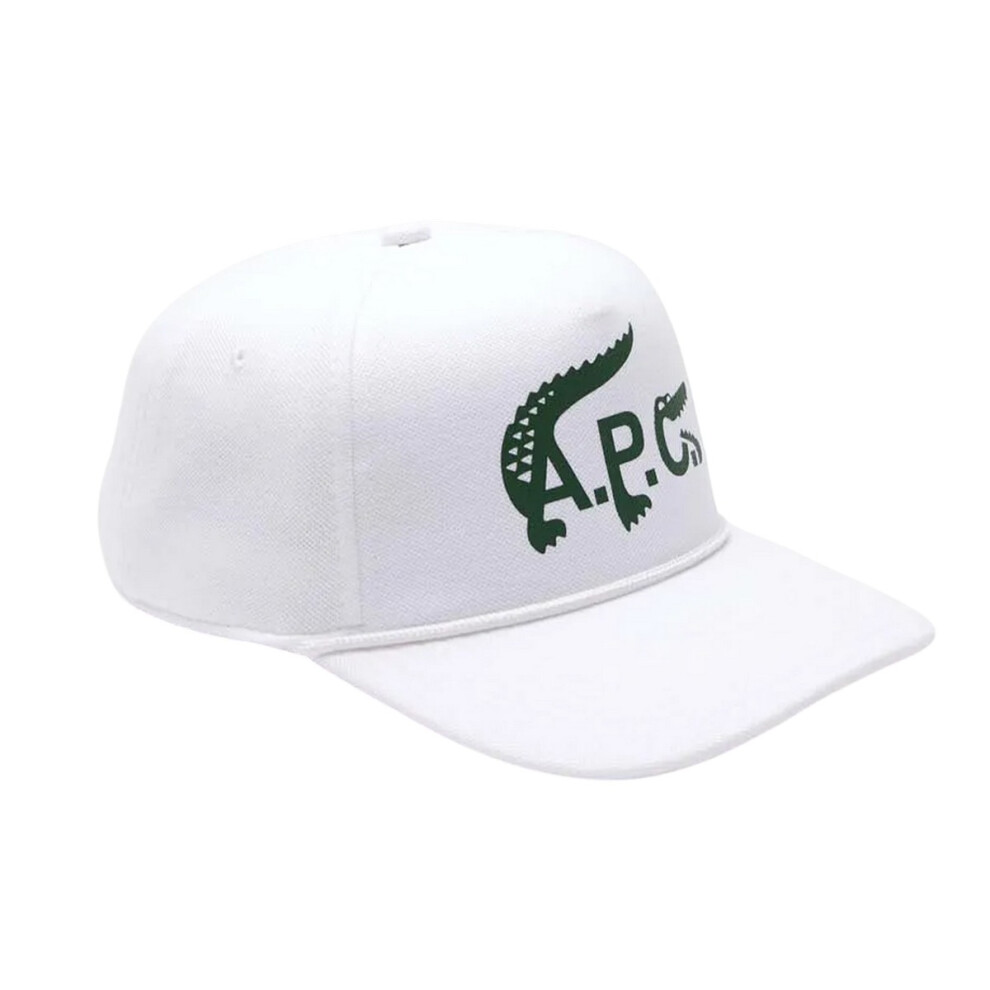 (M, White) Lacoste Unisex Adult APC Logo Organic Cotton Cap